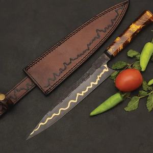 Cuchillo de Chef de Acero al Carbono de 13 Pulgadas Hecho a Mano por Ahmad Fabric, con Funda de Cuero y Mango Elegante Personalizable - Product Image 6