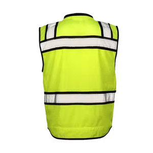 Gilet de sécurité haute visibilité entièrement personnalisé avec poches, gilet de travail orange unisexe en polyester, fermeture éclair sur le devant, plusieurs poches, sécurité - Product Image 4
