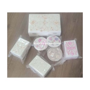 สินค้าทำด้วยมือการออกแบบทั้งหมดกล่องฝังหินอ่อนพร้อมแม่ของดอกไม้มุกลายดอกไม้ศิลปะลายดอกไม้เปลือกหอยออกแบบสำหรับเก็บเครื่องประดับ - Product Image 3