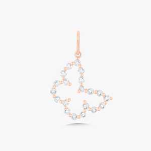 Diamond Butterfly <b>Charm</b> Prong Set Round Cut Lab Grown Minimalist Delicate Everyday Wear Pendant 10K 14K 18K Solid Gold Wholesale - Product Image 5