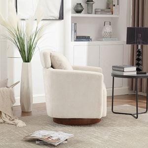 Sedia ergonomica per soggiorno a 360 gradi con rotazione Multi-marcia dello schienale morbido in tessuto di ciniglia seduta comoda - Product Image 5