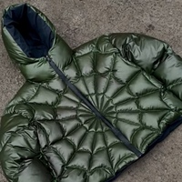 Veste matelassée thermique personnalisée en tissu réactif à la chaleur, effet toile d'araignée, pour l'hiver, manteau chaud, vente en gros du fabricant
