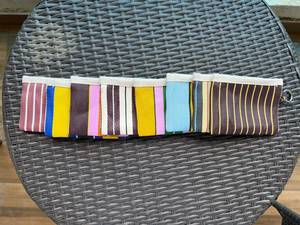 Nylon Recycled Eco-Friendly <b>Reusable</b> Zipper Handled High Quality Cosmetic Toiletry Pouches Custom Striped Multicolor Extra Large - Product Image 4