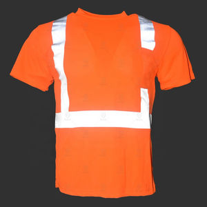 Camiseta de Trabajo de Seguridad de Manga Corta de Alta Visibilidad Naranja, Camiseta de Seguridad Reflectante con Bolsillo y Logotipo Personalizable a Precio Económico - Product Image 6