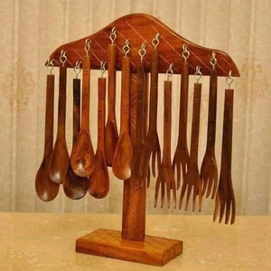 Cuillère en bois écologique pour la cuisine, la cuisson, le mélange et le service des aliments, résistante à la chaleur, outil en bois massif pour la maison et les restaurants - Product Image 3