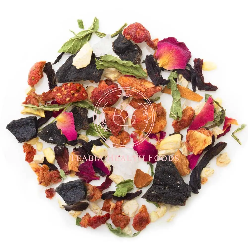 Hibiscus Tissane Wholesale Dried Fruit Herbal Tea with Variety of Fruit Tea Blend Chinese Tea Bags Sour Gift Top Kiwi Mason Cup