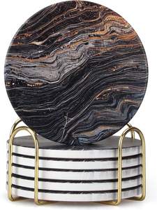 Posavasos de Cerámica con Soporte, los Mejores Posavasos Absorbentes para Bebidas, Juego de Posavasos Redondos de Cerámica para Mesa, el Mejor Posavasos de Cerámica para Mesa de Café - Product Image 3