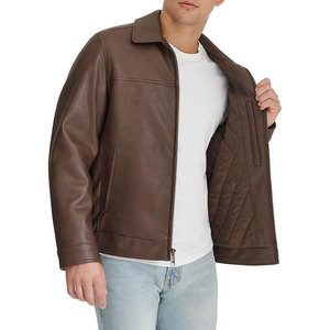Custom Men's Genuine Leather <b>Canvas</b> <b>Jacket</b> with Front Logo Wholesale Casual Style for Winter Season OEM Service Available - Product Image 4