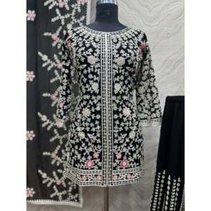 Garara et dupatta fantaisie avec travail à la main en pierre, haut en taille 2XL - Product Image 5