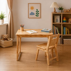 Ensemble bureau et chaise d'enfant en bois, style moderne, table d'étude pour enfants, bureau en bois DISICO - Product Image 3