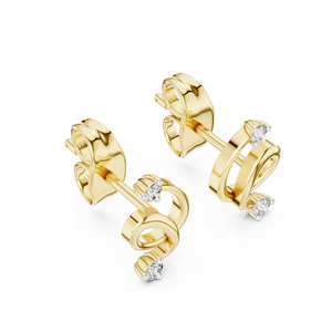 Ensemble de boucles d'oreilles tendance en diamants de laboratoire, en or jaune massif 18 carats, pour fiançailles, mariage, fête, Saint-Valentin, usage quotidien, pour femmes - Product Image 3