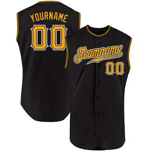 OEM Sleeveless Baseball Team Uniform Lightweight Polyester Button Front Jersey Custom Embroidery Screen Print XS-7XL Sports Vest - Product Image 1