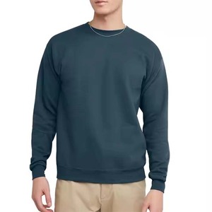 Sweat-shirt à col rond vert foncé pour homme, coupe classique, couleur unie, tricot en coton, pull décontracté pour l'automne - Product Image 4