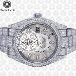 Montre pour homme Charm_Jewells en acier inoxydable, boîtier de 40 mm, mouvement mécanique analogique, accents de diamants, luxe et mode, étanche 10 bars - Product Image 4