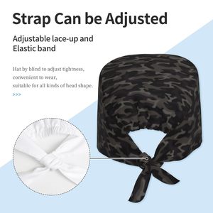 Gorros Quirúrgicos Unisex de Algodón, Secado Rápido, Transpirables, Absorbentes de Sudor, con Sección Elástica, para Peluquería Canina, Enfermería, Laboratorio, con Estampado Floral, Personalizables - Product Image 4