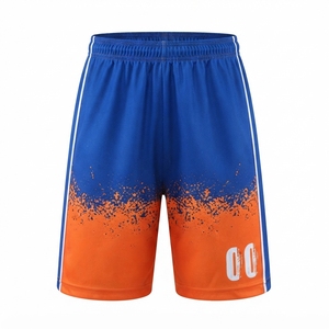 Ensemble de maillots de basket-ball sublimés personnalisés, dégradé orange et bleu, col en V, sans manches, évacuation de l'humidité, vêtements unisexes pour adultes - Product Image 5