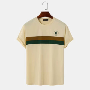 เสื้อยืดผู้ชายดีไซน์ล่าสุด ผ้าฝ้าย 100% สีสันปรับแต่งได้ ระบายอากาศดี สวมใส่สบาย เหมาะสำหรับฤดูร้อน แขนสั้น ผ้าแคนวาส - Product Image 1