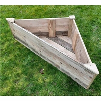 Jardinière d'angle rustique en bois, triangle, surélevée, grande jardinière extérieure en bois pour patio, cour, décoration