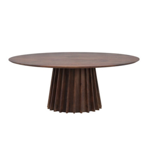 Table à manger rectangulaire moderne minimaliste avec plateau en marbre, base en bois cannelé, design stable, écologique, durable, mobilier de maison, 6 places - Product Image 1