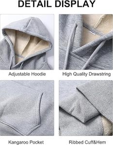 WHOLESALE WINTER FLEECE PULLOVER CUSTOMIZED <b>SHERPA</b> <b>LINED</b> HOODIE WARM THICK PLUSH HEAVYWEIGHT CASUAL STREETWEAR MANUFACTURER - Product Image 5