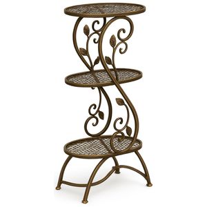 Soporte para macetas de hierro de color negro, hecho a mano, de diseño redondo, el más vendido y de última generación, para el hogar y el jardín. - Product Image 2