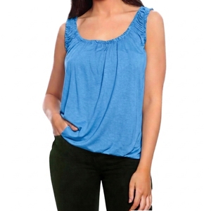 เสื้อกล้ามคอกลมสีเหลืองสำหรับผู้หญิง ผ้าแคนวาสคอตตอน 100% แห้งเร็ว ระบายอากาศได้ดี เป็นมิตรกับสิ่งแวดล้อม สไตล์หวานๆ สบายๆ แบบลำลอง - Product Image 6