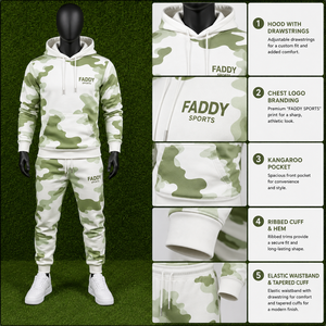 Conjunto Deportivo de Camuflaje para Hombre, Dos Piezas, Sudadera con Capucha de Felpa, Pantalones Jogger, Corte Ajustado, para Gimnasio y Deportes - Product Image 5