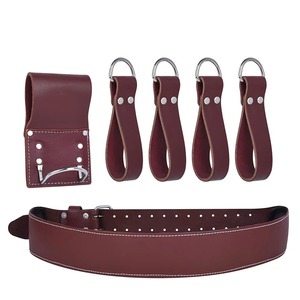 Brown 2026 <b>Leather</b> <b>Tool</b> Belt With Pockets And Adjustable Strap For Workshop Equipment Storage - Product Image 1