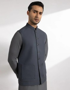 Gilet formel traditionnel ethnique d'été sans manches pour homme, multi-poches, confortable, imperméable, coupe-vent, respirant, 100% coton - Product Image 2
