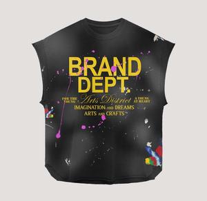 Ensemble deux pièces pour homme : T-shirt en coton délavé au soleil avec impression sérigraphiée de strass personnalisés et short de survêtement à rayures latérales effet usé - Product Image 6
