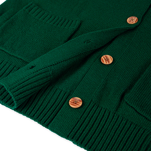 Cardigan en tricot torsadé pour femme, hiver, style vietnamien, 4 boutons, poches, décontracté, col en V, couleur unie, 100% acrylique, anti-plis, simple, ODM - Product Image 3