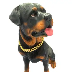Elegante 15mm Dog Gold Chain Acessório Trendy para seu Pet