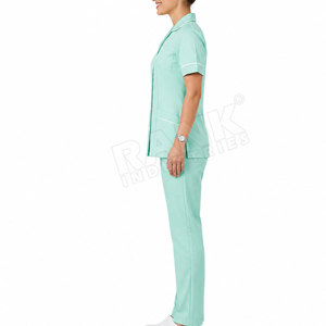 Wholesale Medical V -Neck Nursing Scrub Uniform With Pocket Short Sleeve Nurse Uniform Made In Pakistan - Product Image 3