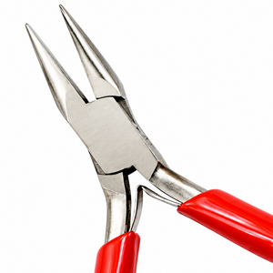 Precision Chain Nose Pliers Stainless Steel Red Handle Mini Jewelry Making Tool for <b>Wire</b> Bending & DIY <b>Crafts</b> - Product Image 2