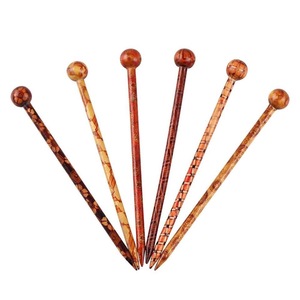 Agujas de Tejer Redondas de Madera Natural con Diseño Impreso, Herramientas de Tejer a Mano para Hilos y Proyectos de Bricolaje - Product Image 2