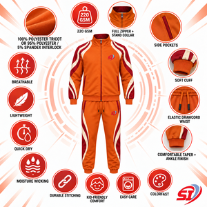 Chándal Deportivo Juvenil Personalizado, Chaqueta con Cremallera Completa, Pantalones de Entrenamiento, Uniforme de Club/Equipo, 100% Algodón, Ligero, Invierno - Product Image 6