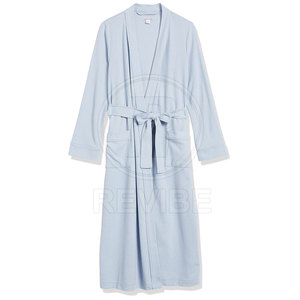 Peignoir élégant et confortable pour femme, toucher doux, été/hiver, 100% coton, manches longues, articles essentiels pour la maison de haute qualité - Product Image 5