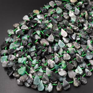 ลูกปัดมูนสโตนสีรุ้งธรรมชาติ รูปทรงอิสระ รูปไข่ แบบหยดน้ำ เจาะรูด้านบน สำหรับทำเครื่องประดับ - Product Image 3