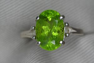 Certified Natural Peridot <b>Ring</b> Sterling <b>Silver</b> <b>Solitaire</b> Genuine Green August Birthstone Jewelry Gift For Her - Product Image 6
