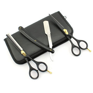 Kit de Tijeras de Entresacar para Barbería con Punta Ciega, Hojas de Acero Inoxidable, Mango Corto, Diseño Ligero, 28 Dientes, para Diestros - Product Image 1