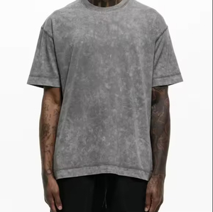 Camiseta Oversize de Algodón 100% para Hombre, Estilo Casual Urbano, de Secado Rápido, con Parches Desgastados, Manga Corta, Corte Relajado y Ajustado, Colección 2026 - Product Image 1