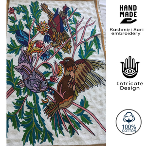 Premium Handmade Kashmiri <b>Wall</b> Hanging 3 Feet X 2 Feet Sustainable Bird Design Modern Boho Home Hotel Office Styling Durable - Product Image 2