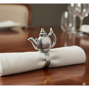 Anillos para Servilletas con Diseño de Hojas Vintage, Acabado Metálico, Accesorios de Decoración para Mesa de Comedor, Porta Servilletas a Precio de Fábrica - Product Image 5