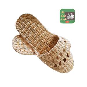 Custom Brown Water Hyacinth Slippers Anti-Slip Waterproof Fashion Trend Lightweight Spring Environment Friendly Handmade Natural - Product Image 6