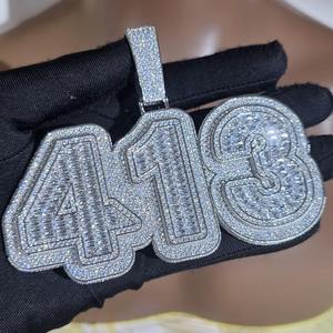 Cadena de Eslabones Cubanos Personalizada de Alta Gama con Colgante de Letra Baguette, Joyería Iced Out Personalizada para Raperos, Regalo de Cumpleaños para Él - Product Image 3