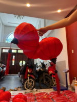 Lanterne en papier chinoise traditionnelle rouge faite à la main pour la décoration de la maison