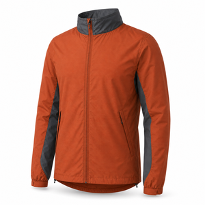 Orange Hooded Windbreaker <b>Jacket</b> Eco-Friendly Anti-UV Waterproof Quick Dry <b>Packable</b> Unisex Streetwear Outdoor Full-Zip Custom - Product Image 3