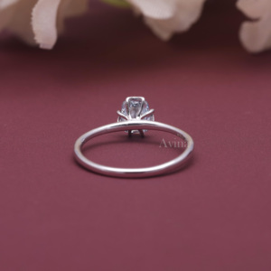 Bague en diamant cultivé en laboratoire certifié IGI, argent sterling 925 massif, coupe poire bleue, bague de fiançailles solitaire pour femme - Product Image 4