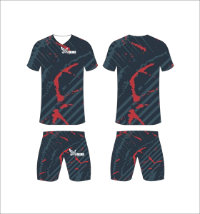 Ferocious Custom Sublimated Soccer Jersey and Shorts Set <b>Men</b> <b>s</b> <b>V</b> <b>Neck</b> Moisture Wicking Athletic Wear All Seasons Blue Red Print - Product Image 1