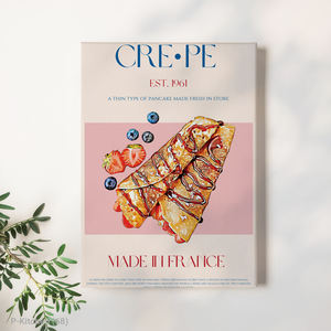 Impresiones en Lienzo de Cocina Retro Moderna, Póster Vintage de Crepas, Impresión Estética de Comida Rosa, Decoración de Pared para Comedor - Product Image 1